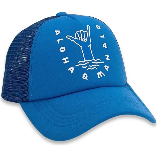 Aloha & Mahalo Trucker Hat, Seaside Blue
