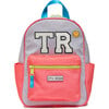 Mini Backpack With Initial Patches, Silver Glitter - Backpacks - 1 - thumbnail