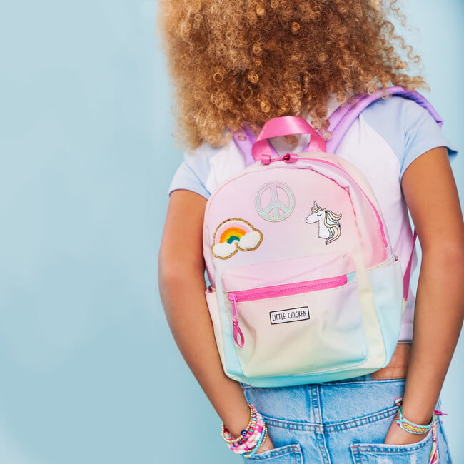 Mini Backpack With Patches, Rainbow - Backpacks - 2