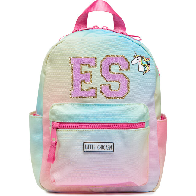 Mini Backpack With Inital Patches, Rainbow