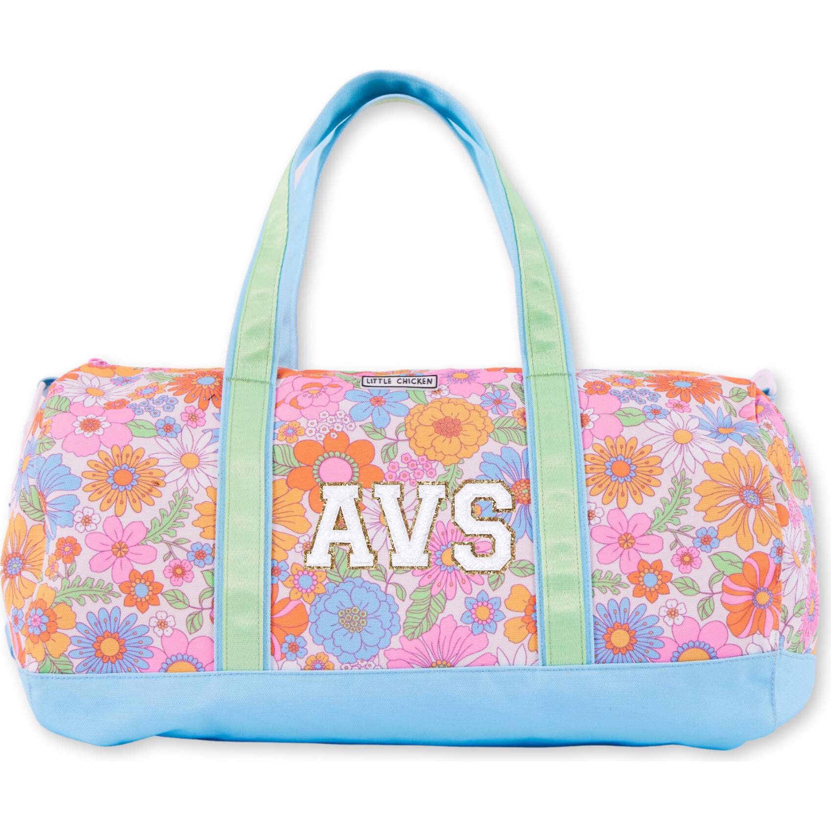 Duffle Bag With Initial Patches, Floral - Bags - 1