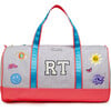 Duffle Bag With Inital Patches, Silver Glitter - Bags - 1 - thumbnail