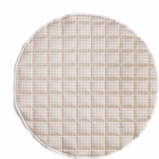 Picnic Gingham Round play Mat, Beige