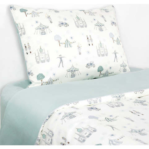 Adventures In Wonderland Print Twin Set, Aqua - Duvet Sets - 1