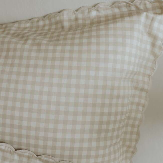 Picnic Gingham Print Duvet Twin Set, Beige - Duvet Sets - 3