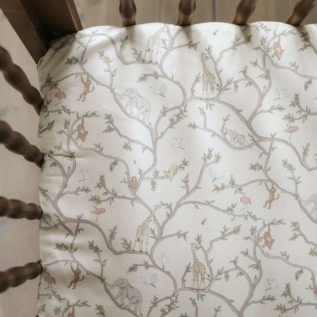 Animal Parade Print Crib Sheet, Ivory - Crib Sheets - 3