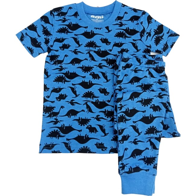Kids Short Sleeve Pajamas, Dark Dinosaurs