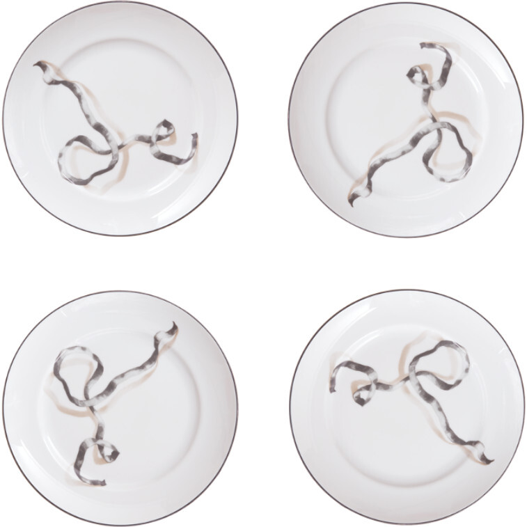 Ribbon Dessert Plate, Black - Tableware - 1