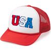 USA Patch Trucker Hat, Red - Hats - 1 - thumbnail