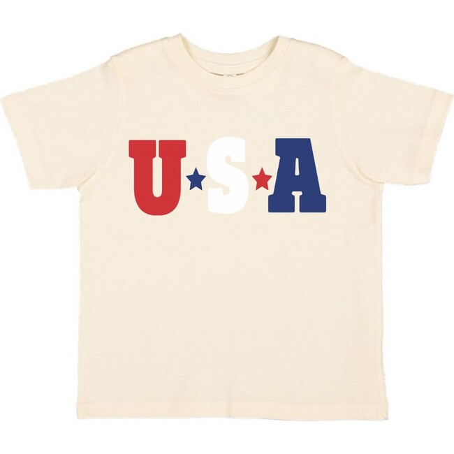 USA Multi Short Sleeve T-Shirt, Natural