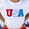 USA Patch Short Sleeve T-Shirt, White - T-Shirts - 2