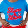 Stars and Stripes Patch Short Sleeve T-Shirt, Mid-Blue - T-Shirts - 2