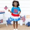 Stars and Stripes Patch Short Sleeve T-Shirt, Mid-Blue - T-Shirts - 3