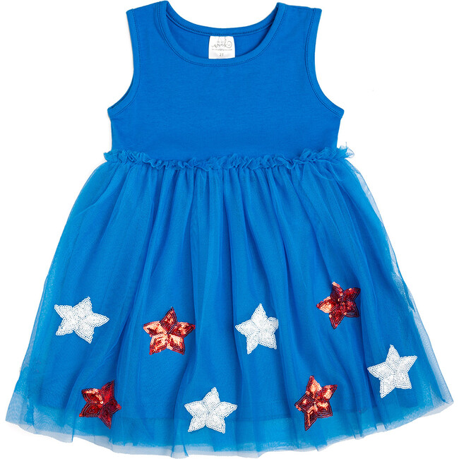 Patriotic Star Tank Tutu Dress, Blue