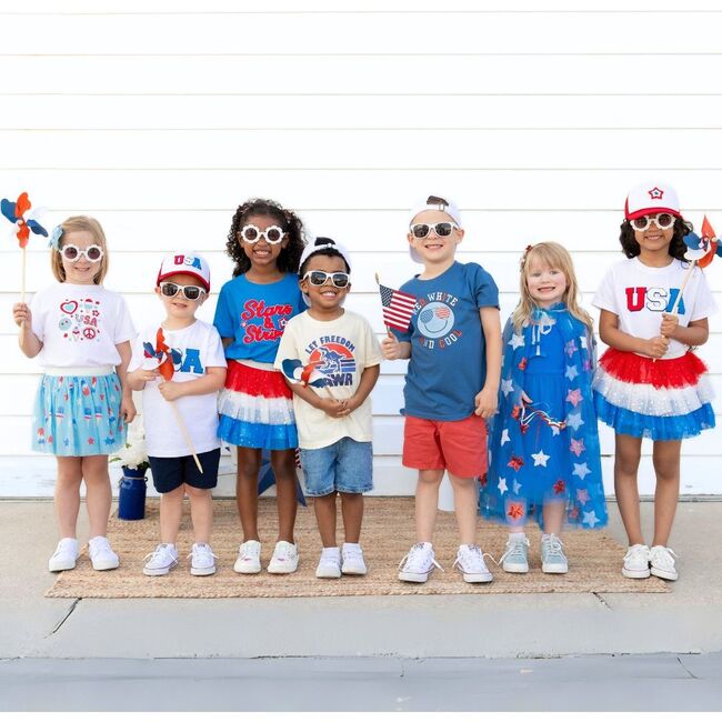 Patriotic Star Tank Tutu Dress, Blue - Dresses - 4
