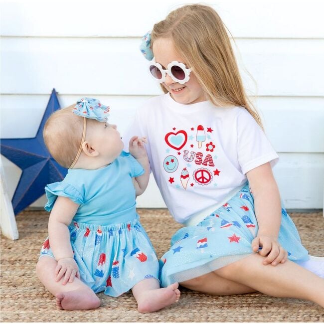 4th Of July Doodle Short Sleeve T-Shirt, White - T-Shirts - 4