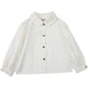 Winnie Peter Pan Collar Long Sleeve Blouse, Off-White - Blouses - 1 - thumbnail