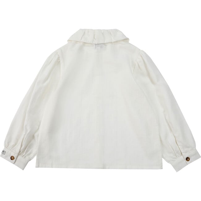 Winnie Peter Pan Collar Long Sleeve Blouse, Off-White - Blouses - 3