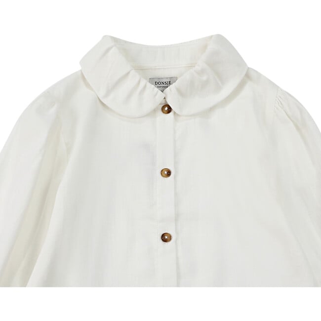 Winnie Peter Pan Collar Long Sleeve Blouse, Off-White - Blouses - 4