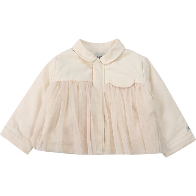 Verlaine Concealed Zip Dainty Tulle Jacket, Soft Powder - Jackets - 3