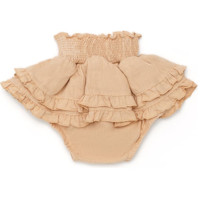 Vaibi Tired Ruffle Smocked Waist Bloomers, Rose Latte - Bloomers - 3