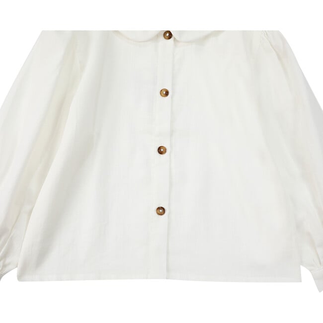 Winnie Peter Pan Collar Long Sleeve Blouse, Off-White - Blouses - 6