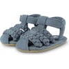 Pam Nubuck Braided 3-Strap Sandals, Petrol - Sandals - 1 - thumbnail