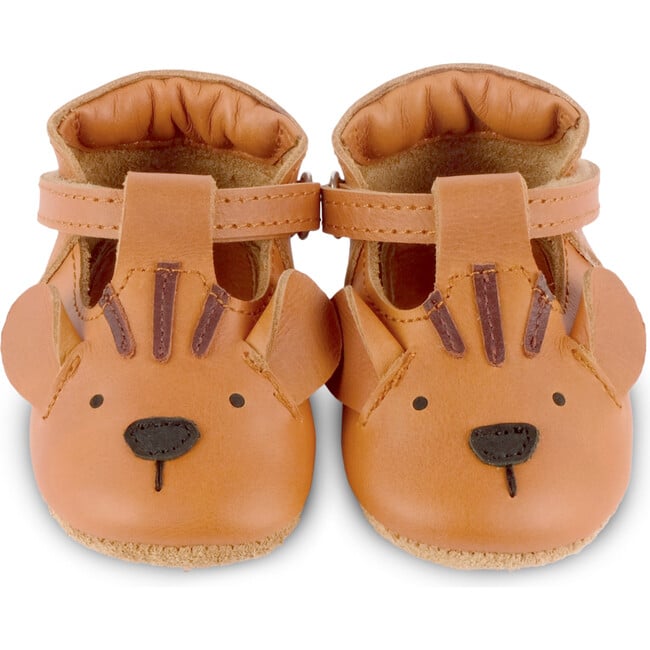 Spark Classic Leather T-Bar Shoes, Tiger, Camel - Crib Shoes - 2