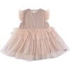 Nena Flutter Sleeve Tulle Dress, Rose Mocha - Dresses - 1 - thumbnail