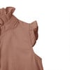 Teffi Short Ruffle Sleeve Blouse, Autumn Clay - Blouses - 4