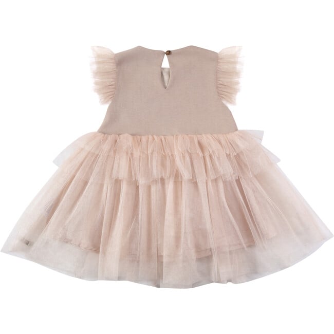 Nena Flutter Sleeve Tulle Dress, Rose Mocha - Dresses - 2