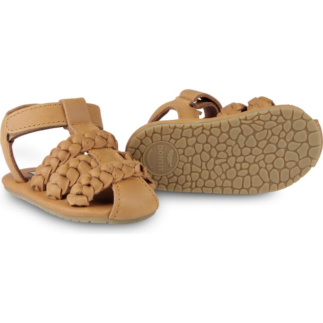 Pam Classic Leather Braided 3-Strap Sandals, Camel - Sandals - 5