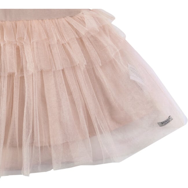 Nena Flutter Sleeve Tulle Dress, Rose Mocha - Dresses - 4