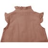 Teffi Short Ruffle Sleeve Blouse, Autumn Clay - Blouses - 5