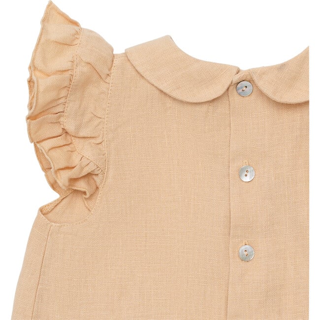 Mimi Peter Pan Collar Flutter Sleeve Blouse, Rose Latte - Blouses - 4