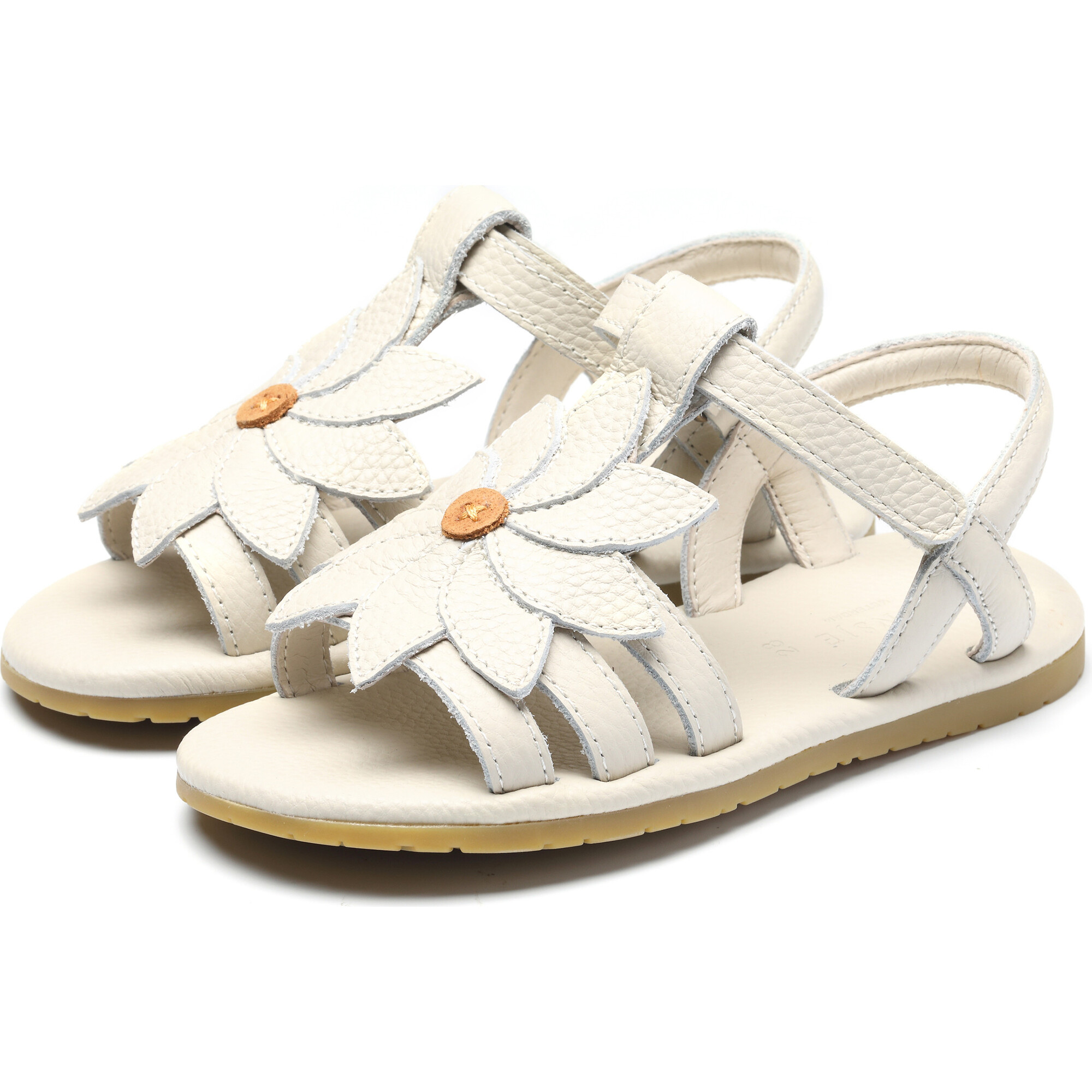 Iles Fields Daisy Leather Sandals, Off-White - Sandals - 1
