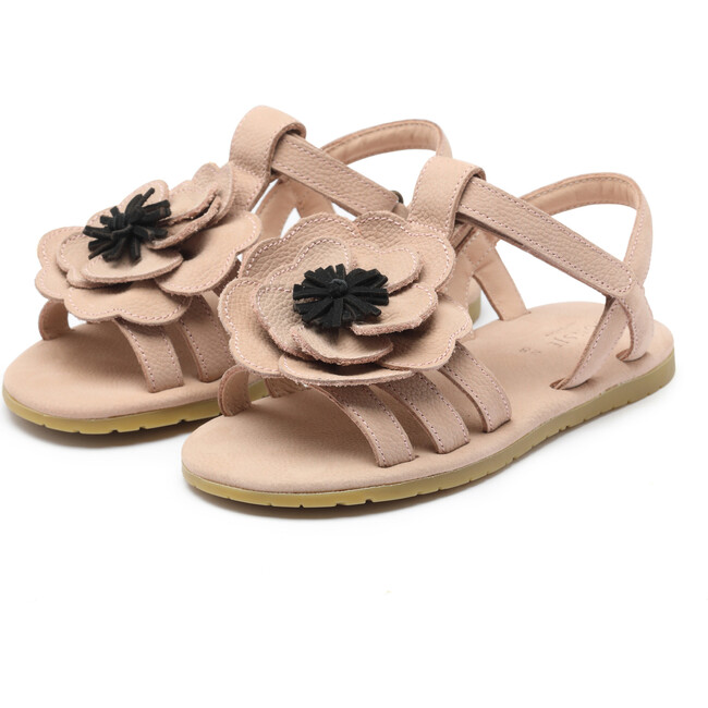 Iles Fields Anemone Leather Sandals, Coral Betting