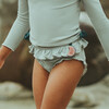 Sisi Watermelon Patch Ruffle Waist & Trim Swimming Briefs, Desert Sage - Two Pieces - 2