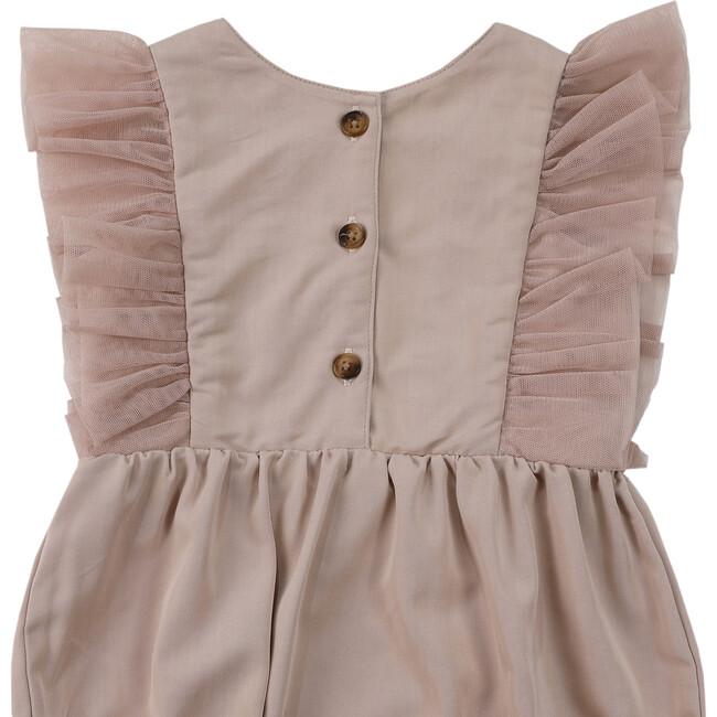 Odine Tulle Ruffle Shoulder Bubble Playsuit, Vintage Rose - Onesies - 4