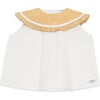 Frutys Lemon Wide Ruffle Collar Sleeveless Blouse, Crispy White - Blouses - 1 - thumbnail