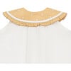 Frutys Lemon Wide Ruffle Collar Sleeveless Blouse, Crispy White - Blouses - 3