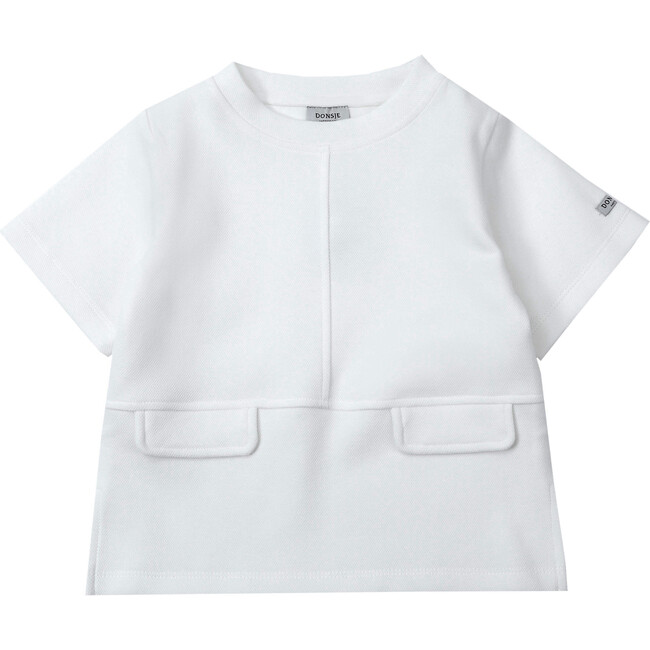 Fernant Crew Neck 2-Pocket Panel T-Shirt, Off-White