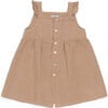 Floor Sleeveless Ruffle Shoulder Buttoned Dress, Rose Mocha - Dresses - 1 - thumbnail