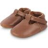 Elia Classic Leather T-Bar Shoes, Cognac - Crib Shoes - 1 - thumbnail