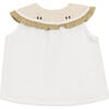 Frutys Pear Wide Ruffle Collar Sleeveless Blouse, Crispy White - Blouses - 3