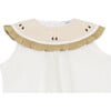 Frutys Pear Wide Ruffle Collar Sleeveless Blouse, Crispy White - Blouses - 4