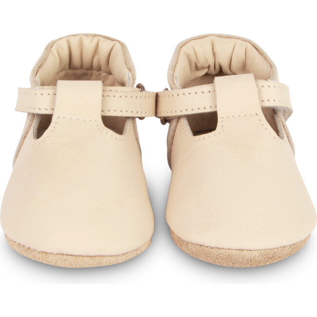 Elia Leather T-Bar Shoes, Cream - Crib Shoes - 3