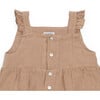 Floor Sleeveless Ruffle Shoulder Buttoned Dress, Rose Mocha - Dresses - 4