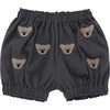 Carson Koala Embroidered Bloomers, Iron Grey - Bloomers - 1 - thumbnail