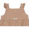 Floor Sleeveless Ruffle Shoulder Buttoned Dress, Rose Mocha - Dresses - 5